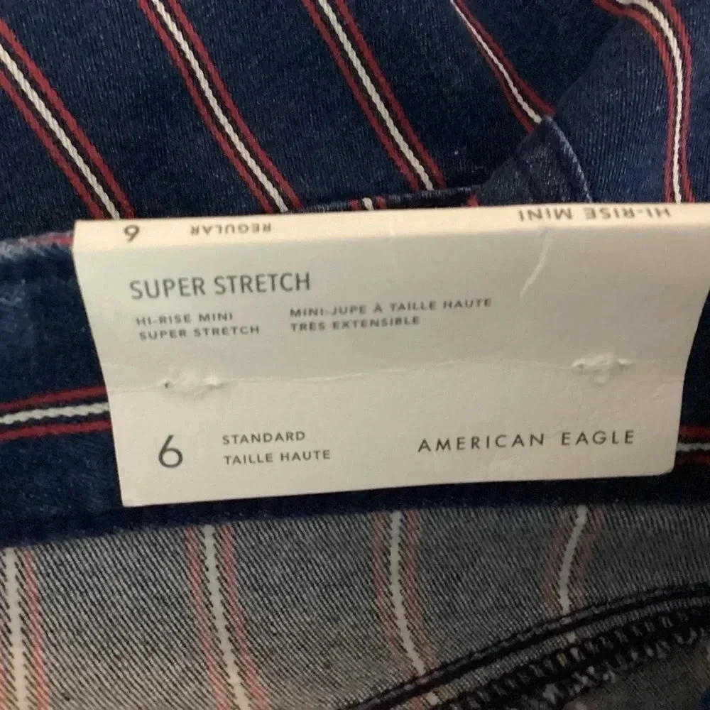 American Eagle Striped Hi-Rise Mini Skirt